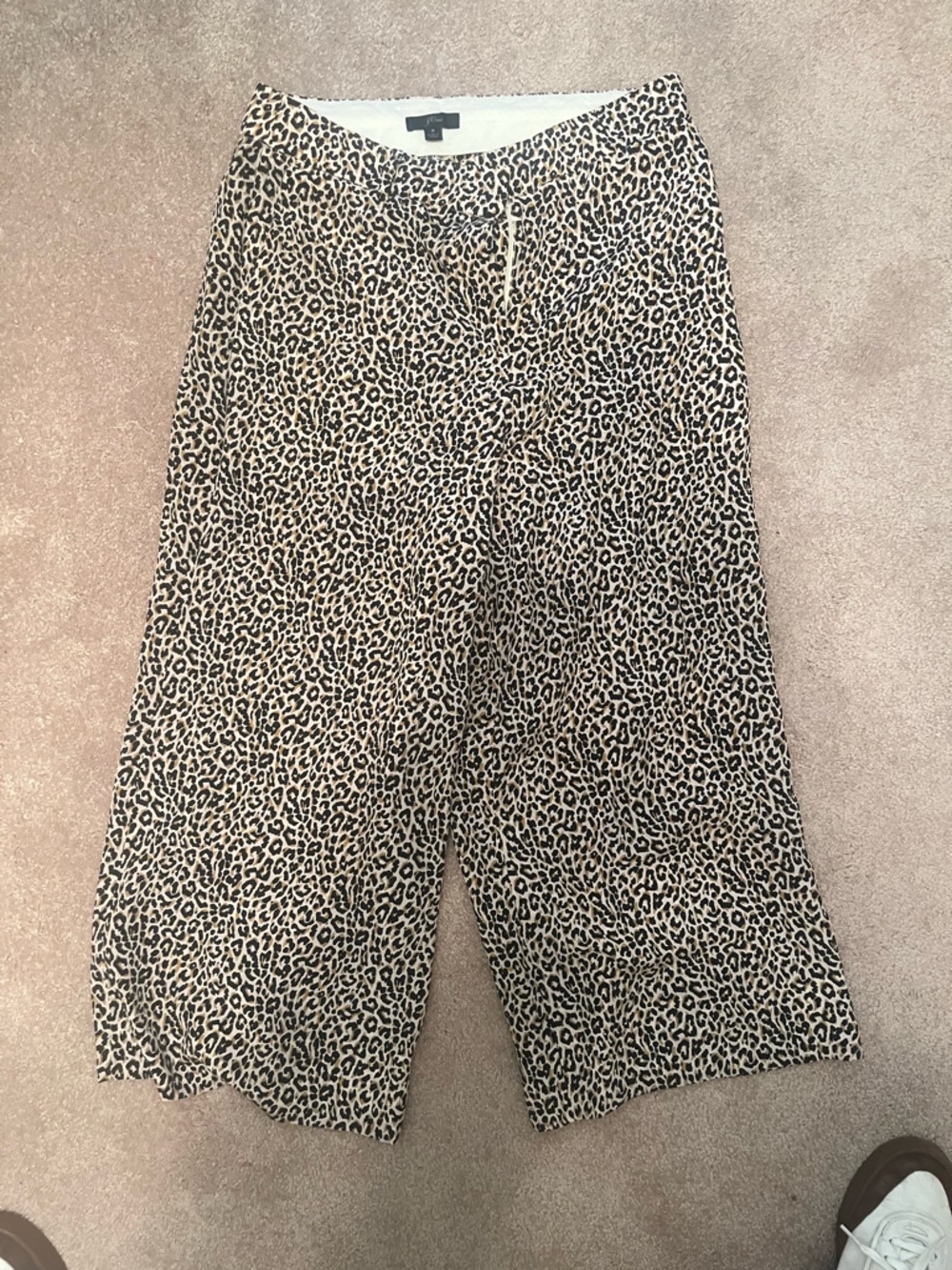 J Crew Silk Leopard Print Crop Pants